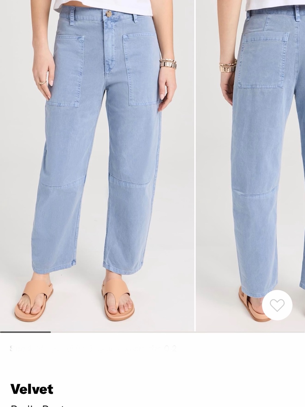 Brylie Pant Velvet by Graham & Spencer Light Blue Size 6 Like New